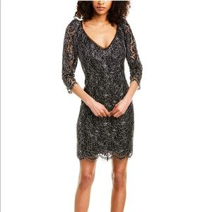 NEW Rachel Zoe Black Metallic Shift Dress Size 6